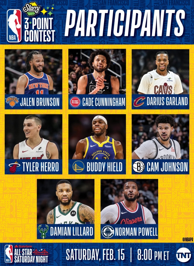  NBA全明星三分大賽名單：利拉德沖擊三連冠 希爾德、康寧漢姆在列