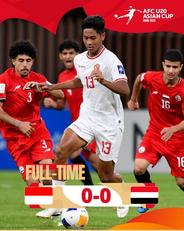  U20亞洲杯：印尼0-0戰平也門(mén)，兩隊分列C組第三、第四