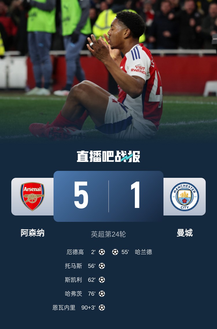  硬氣槍手無(wú)畏強敵！阿森納本賽季5-1碾壓曼城，3-0完勝皇馬